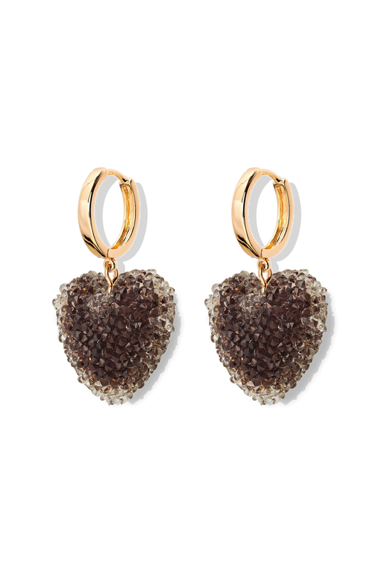 CRYSTAL HAZE CRYSTAL HAZE Jelly Heart Hoops CHOCOLATE