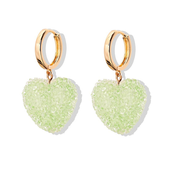 CRYSTAL HAZE CRYSTAL HAZE Jelly Heart Hoops PISTACHIO