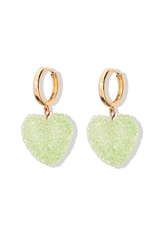CRYSTAL HAZE CRYSTAL HAZE Jelly Heart Hoops PISTACHIO