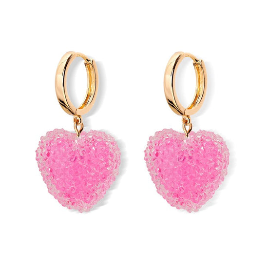 CRYSTAL HAZE CRYSTAL HAZE Jelly Heart Hoops RASPBERRY