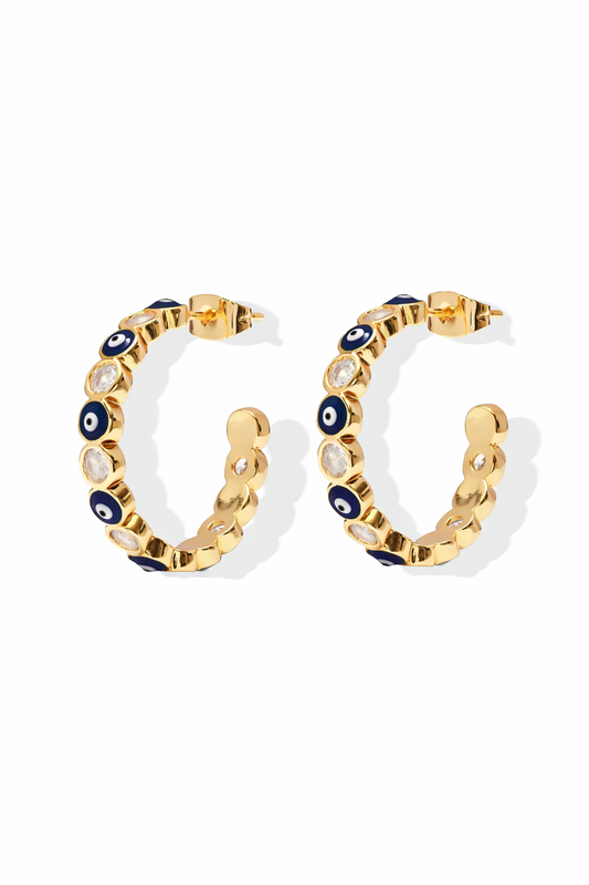 CRYSTAL HAZE CRYSTAL HAZE Serena x Evil Eye Hoops Blue