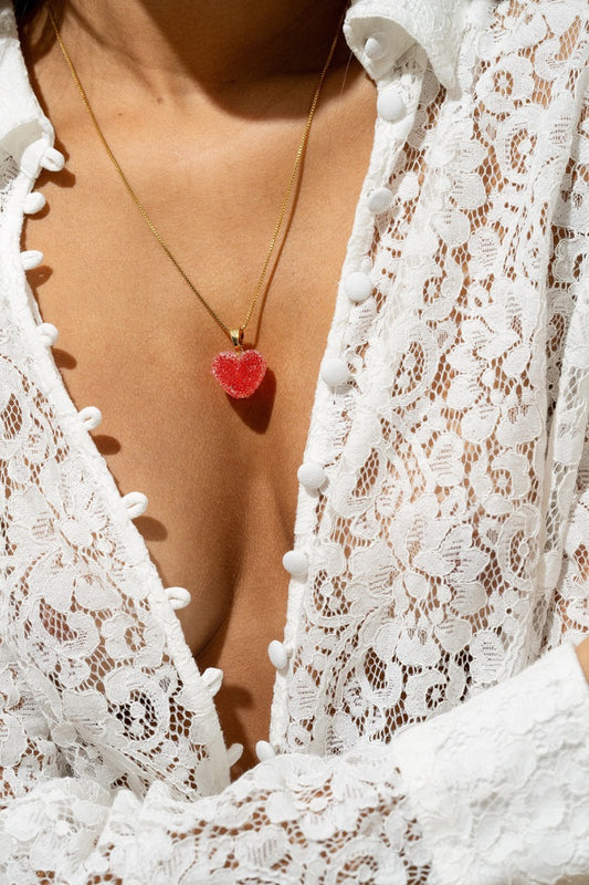 CRYSTAL HAZE CRYSTAL HAZE Jelly Heart Pendent Necklace WATERMELON