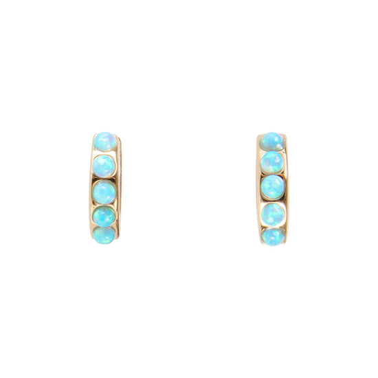 FAIRLEY FAIRLEY Blue Opal Crystal Huggie