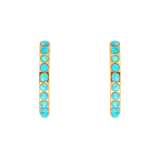 FAIRLEY FAIRLEY Blue Opal Crystal Maxi Hoop