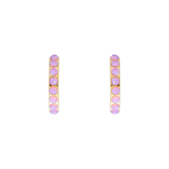 FAIRLEY FAIRLEY Pink Opal Crystal Midi Hoop
