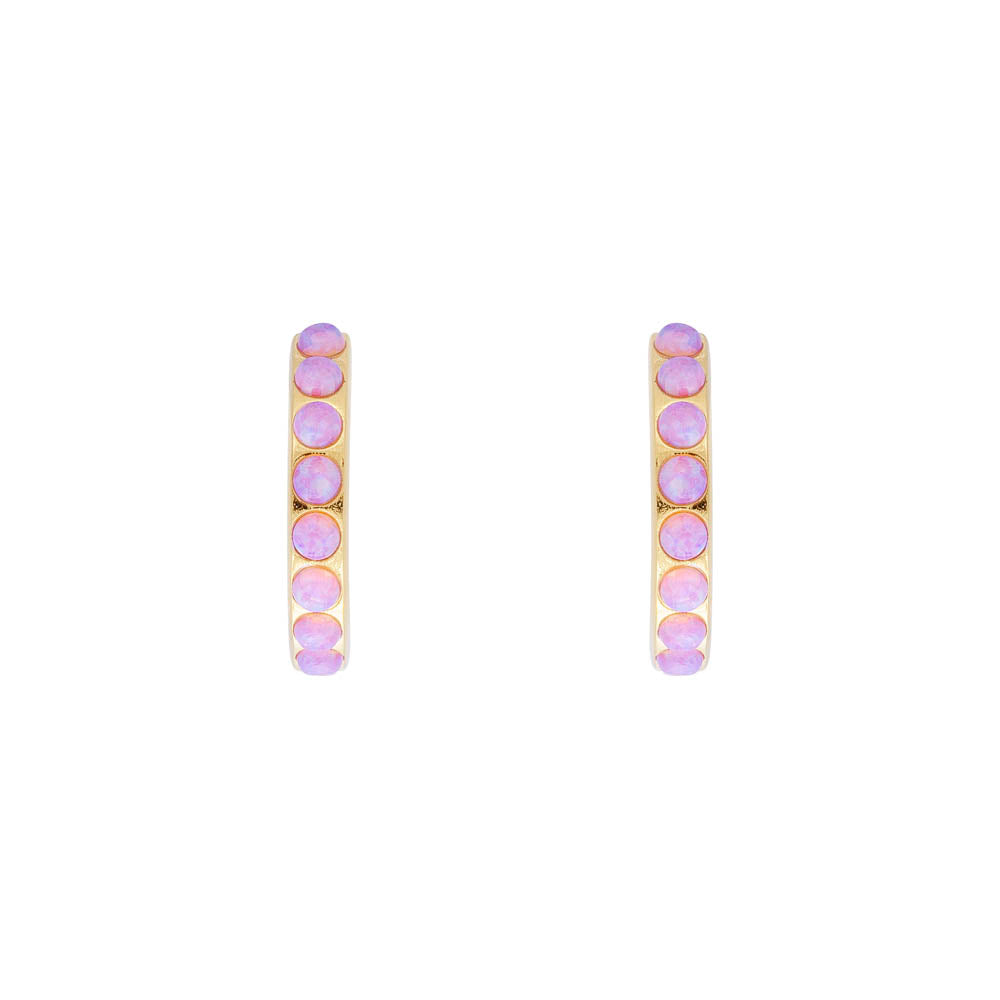FAIRLEY FAIRLEY Pink Opal Crystal Midi Hoop