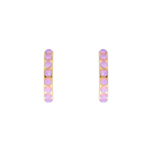 FAIRLEY FAIRLEY Pink Opal Crystal Midi Hoop