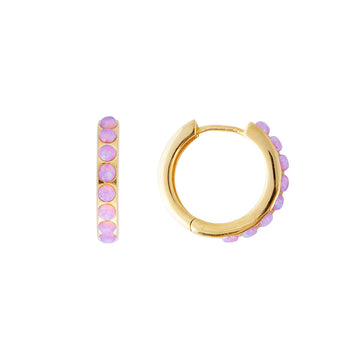 FAIRLEY FAIRLEY Pink Opal Crystal Midi Hoop