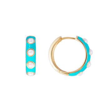 FAIRLEY FAIRLEY Turquoise Pearl Midi Hoop