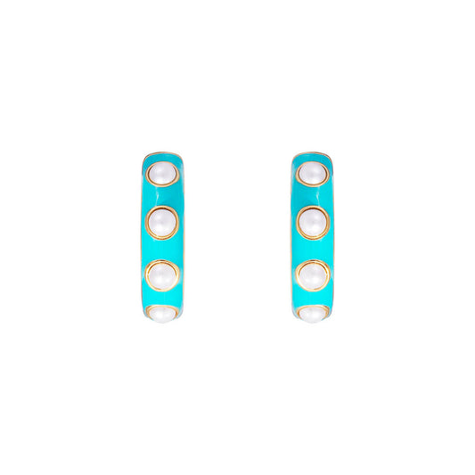 FAIRLEY FAIRLEY Turquoise Pearl Midi Hoop