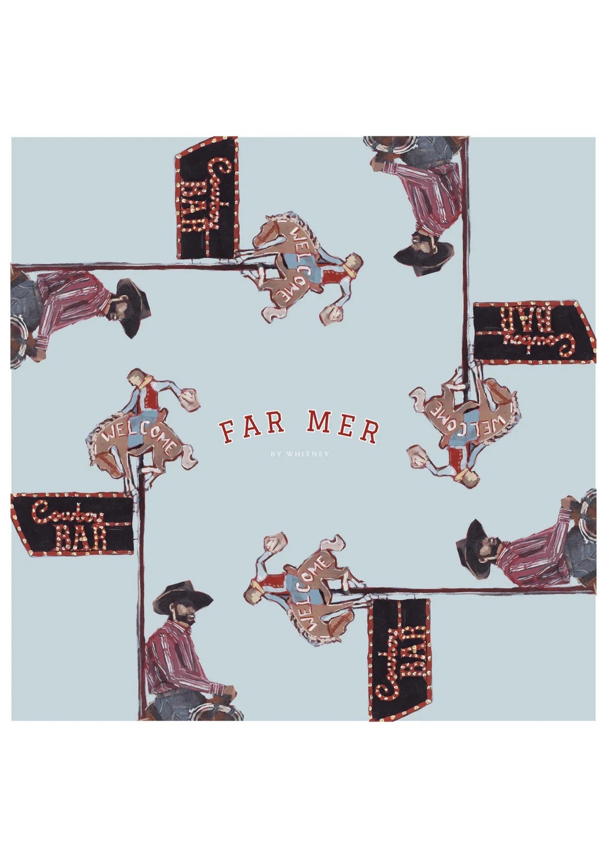 FAR MER FarMer By Whitney Silk Bandana Scarf COWBOY BAR