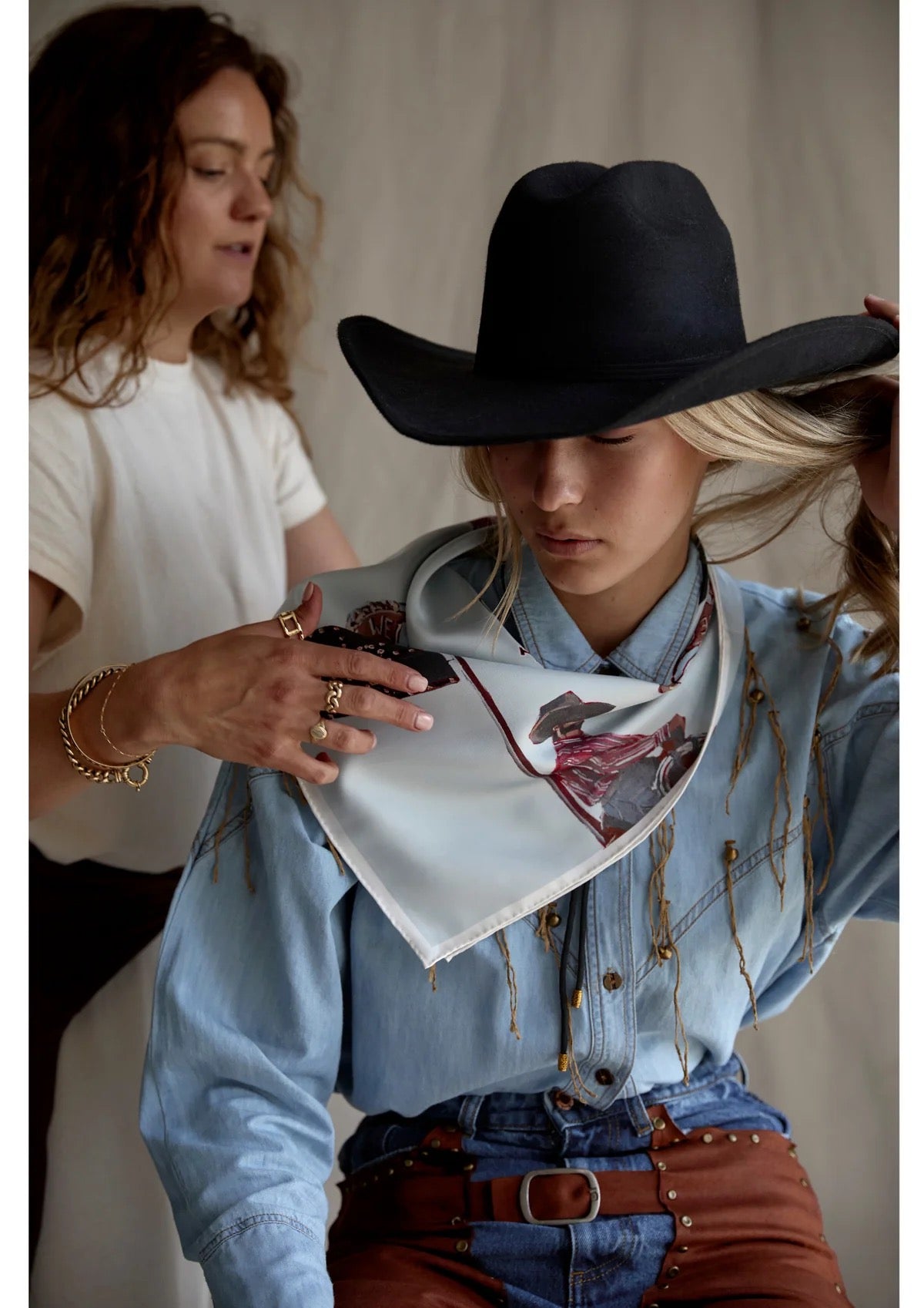 FAR MER FarMer By Whitney Silk Bandana Scarf COWBOY BAR