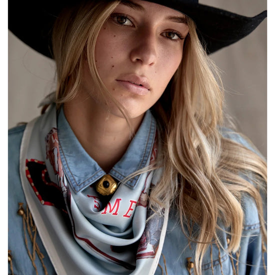FAR MER FarMer By Whitney Silk Bandana Scarf COWBOY BAR