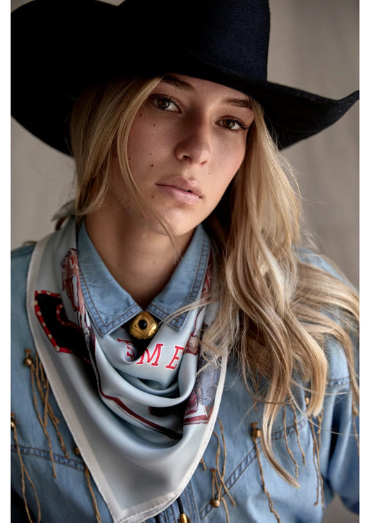 FAR MER FarMer By Whitney Silk Bandana Scarf COWBOY BAR