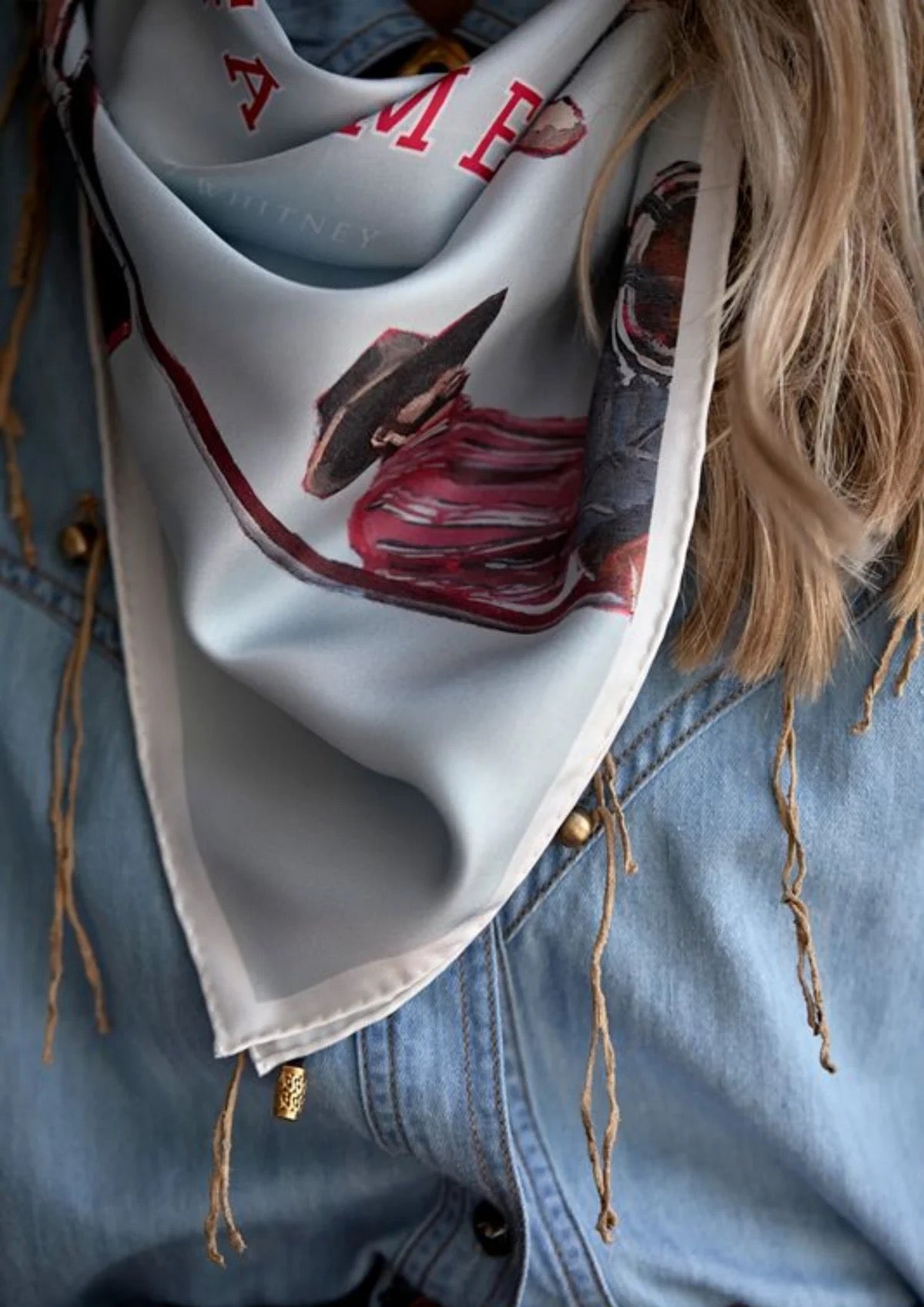 FAR MER FarMer By Whitney Silk Bandana Scarf COWBOY BAR