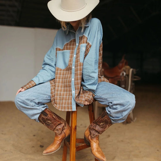 FAR MER FarMer By Whitney Homestead Texas Yoke Shirt