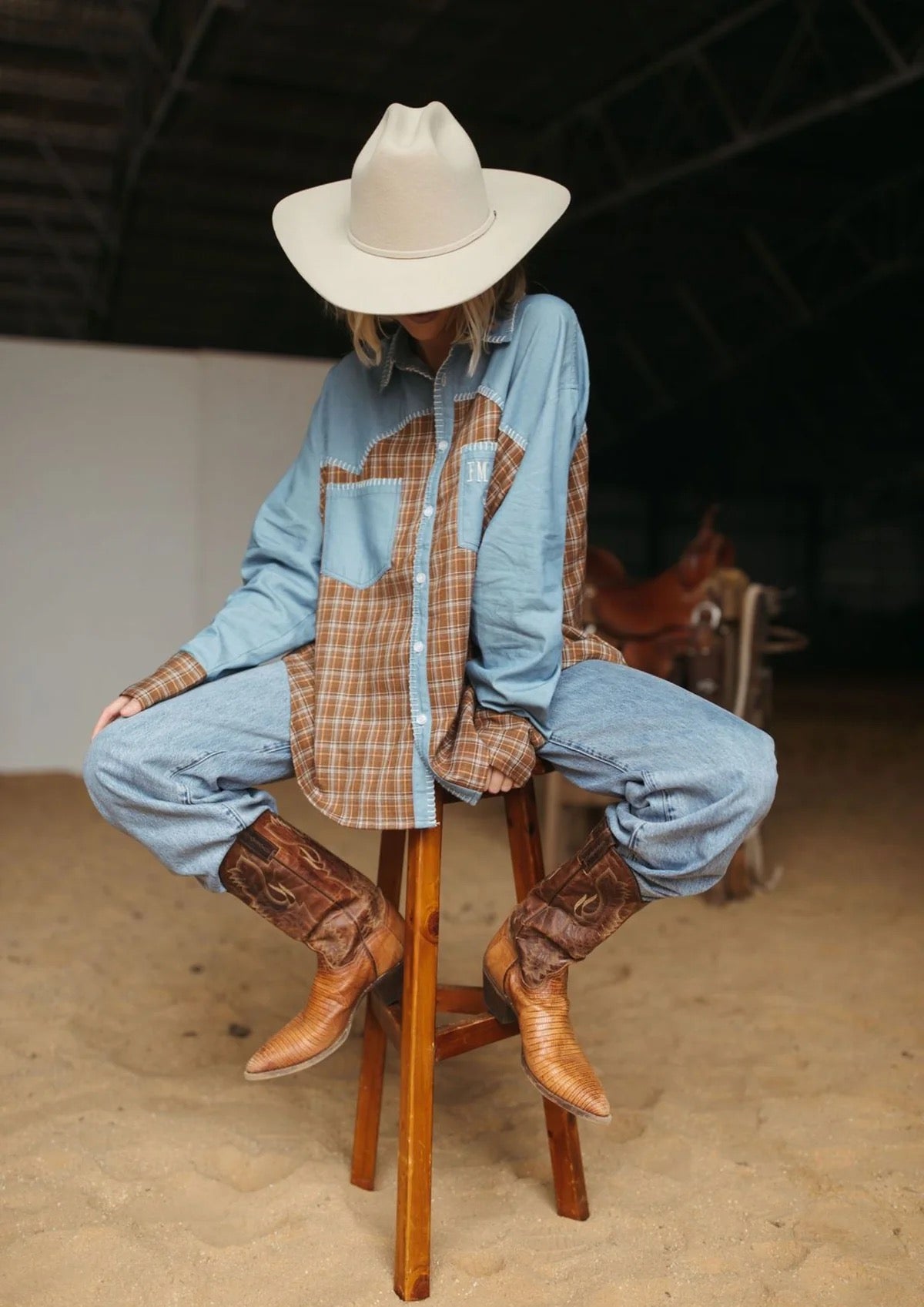 FAR MER FarMer By Whitney Homestead Texas Yoke Shirt