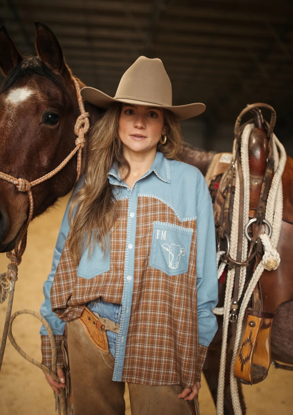 FAR MER FarMer By Whitney Homestead Texas Yoke Shirt