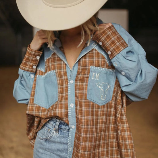 FAR MER FarMer By Whitney Homestead Texas Yoke Shirt