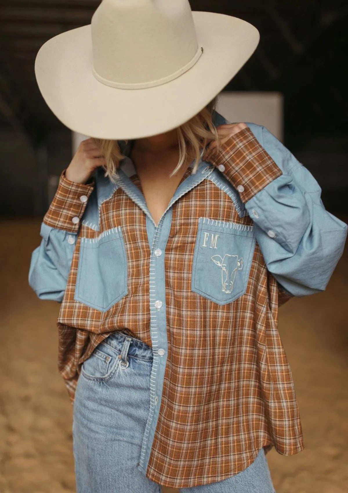 FAR MER FarMer By Whitney Homestead Texas Yoke Shirt
