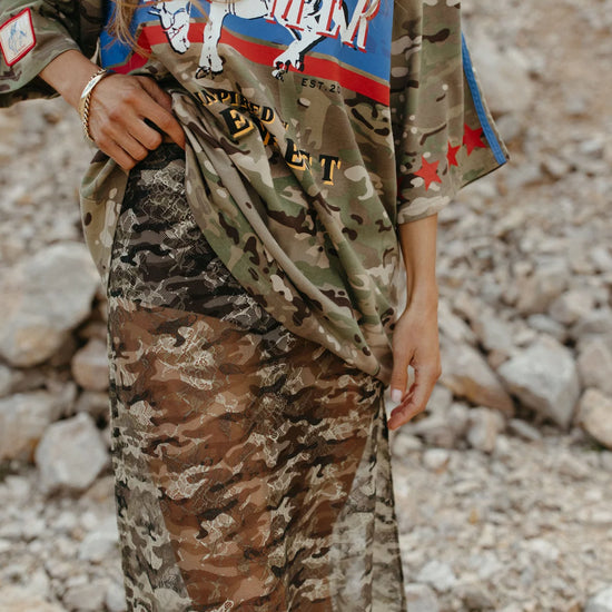 FAR MER FarMer Camo Born Lace Skirt
