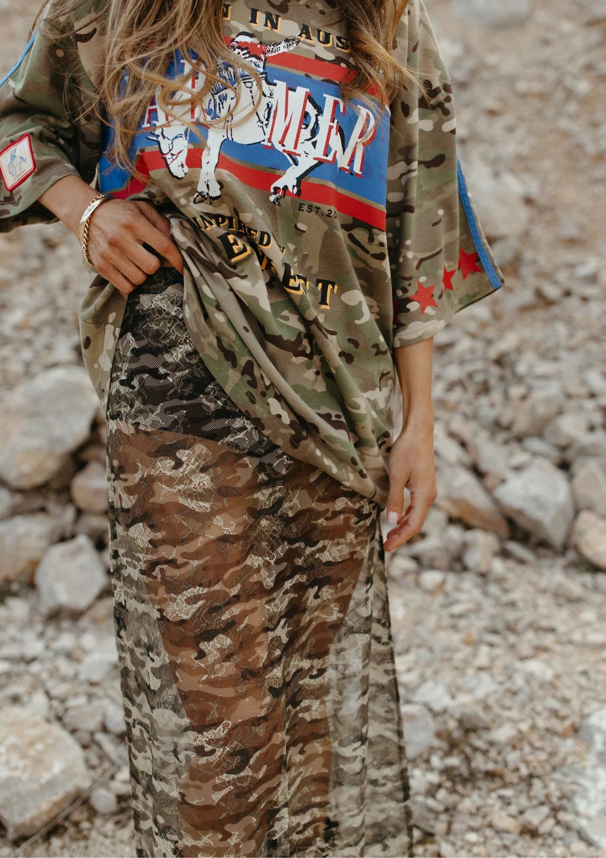 FAR MER FarMer Camo Born Lace Skirt