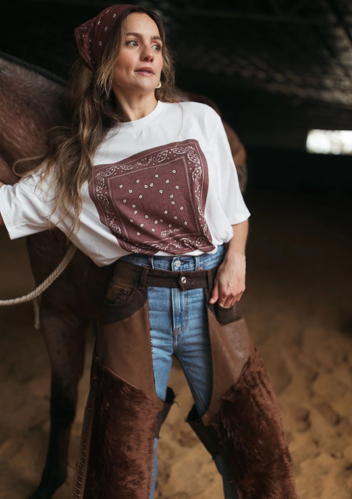 FAR MER FarMer By Whitney Bandana Crew Tee