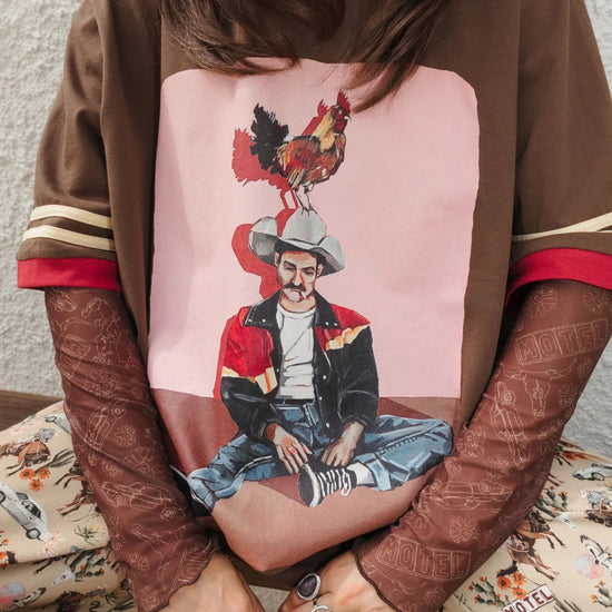 FAR MER FarMer By Whitney Cocky Cowboy Crew Tee