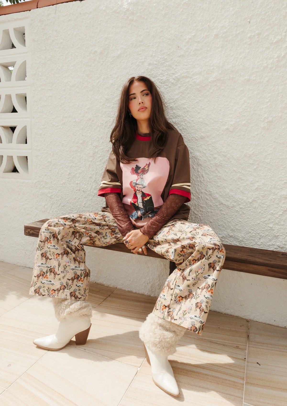 FAR MER FarMer By Whitney Cocky Cowboy Crew Tee