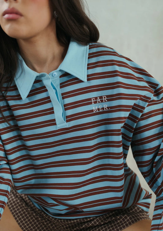 FAR MER FarMer By Whitney Heartbreak Blues Jersey Polo
