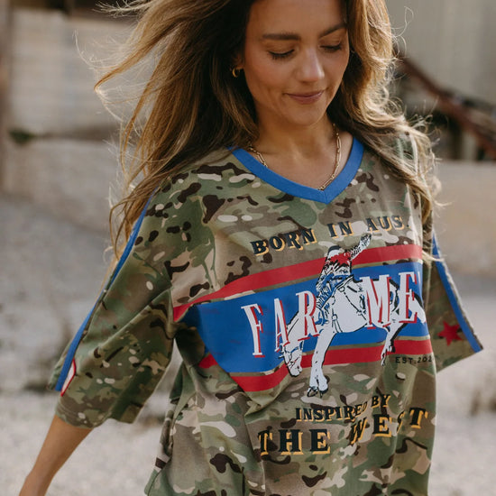 FAR MER FarMer Camo Born In Aus Vee Tee