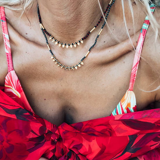 Goupi Goupi - Delicate handknotted necklaces with beads: Black Cord