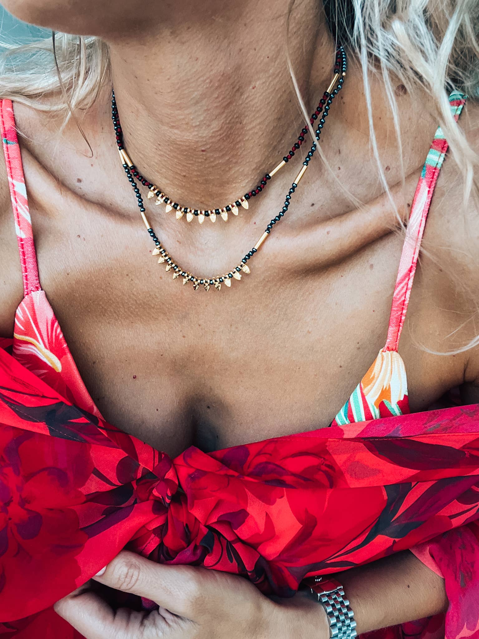 Goupi Goupi - Delicate handknotted necklaces with beads: Black Cord