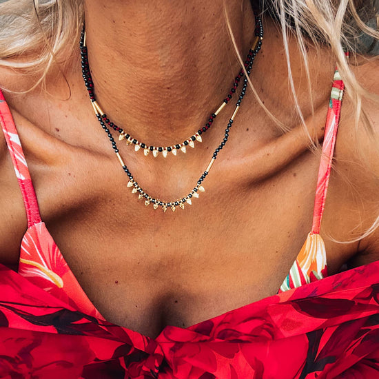 Goupi Goupi - Delicate handknotted necklaces with beads: Black Cord