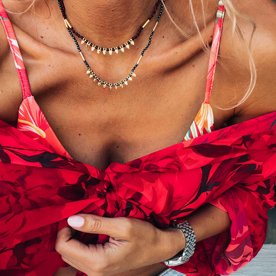 Goupi Goupi - Delicate handknotted necklaces with beads: Red Cord