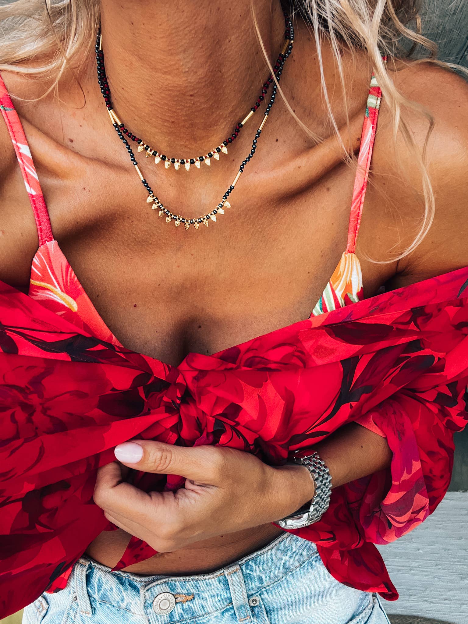 Goupi Goupi - Delicate handknotted necklaces with beads: Red Cord