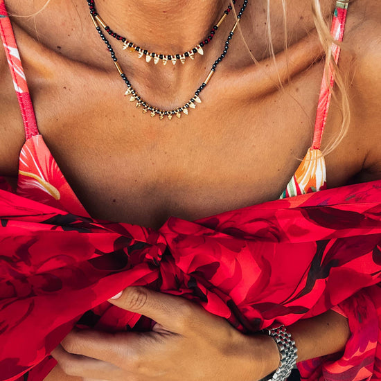 Goupi Goupi - Delicate handknotted necklaces with beads: Red Cord