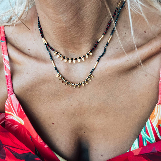 Goupi Goupi - Delicate handknotted necklaces with beads: Red Cord