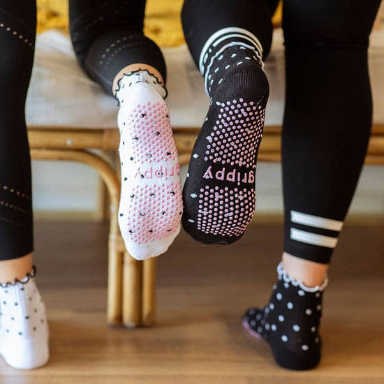 Grippy GRIPPY Dotty Grippy Socks: Pink + Red / S/M - Up to size 8 women's AU