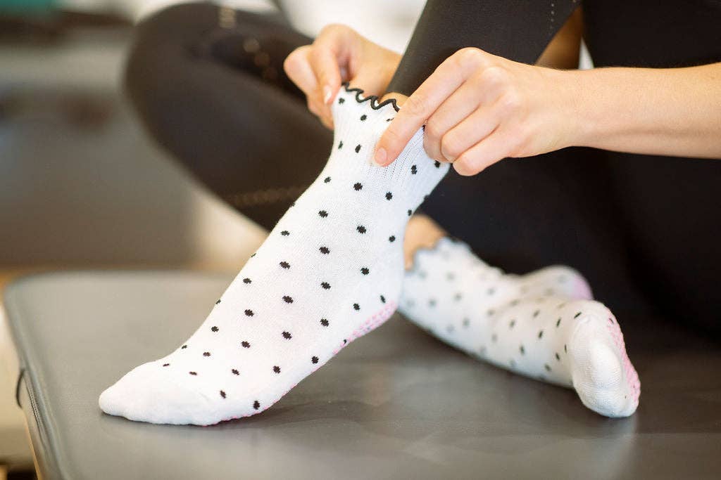 Grippy GRIPPY Dotty Grippy Socks: Pink + Red / S/M - Up to size 8 women's AU