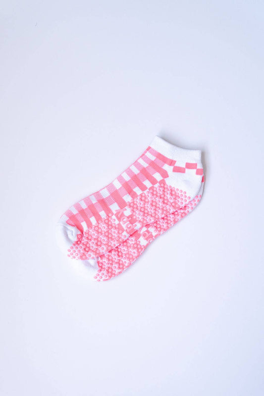 Grippy GRIPPY Gingham Ankle Grippy Socks: Green / S/M - Up to size 8 women's AU sizing