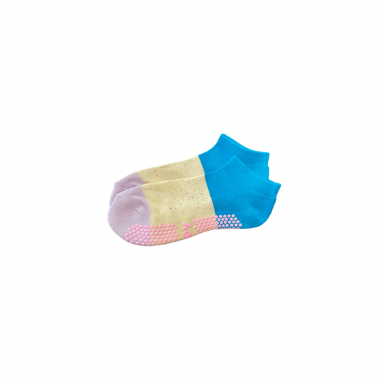 Grippy GRIPPY Neapolitan Ankle Grippy Socks: Mustard + Pink / S/M - Up to size 8 women's AU sizing