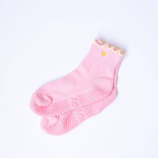 Grippy GRIPPY Pastel Ankle Frill Grippy Socks: Blue + Pink Frill / M/L - Size 8.5 to 10 women's AU