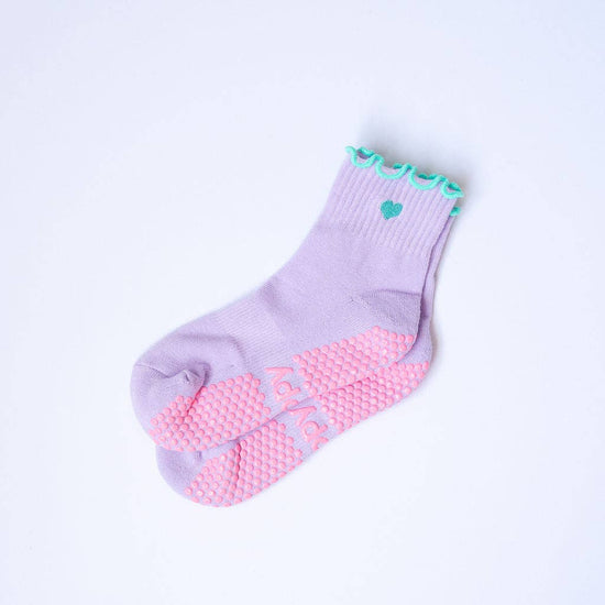 Grippy GRIPPY Pastel Ankle Frill Grippy Socks: Peach + Blue Frill / S/M - Up to size 8 women's AU