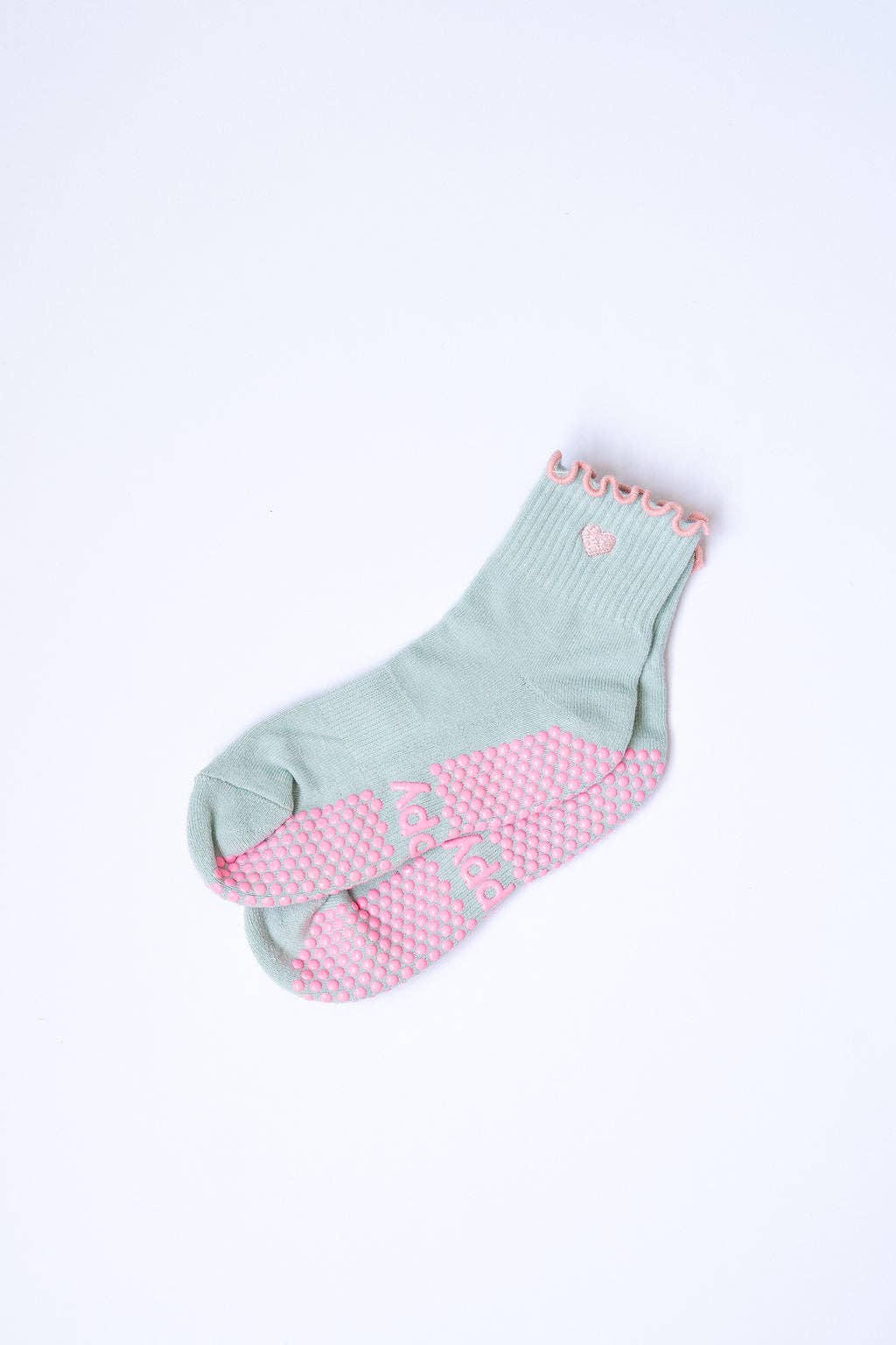 Grippy GRIPPY Pastel Ankle Frill Grippy Socks: Pink + Yellow Frill / M/L - Size 8.5 to 10 women's AU