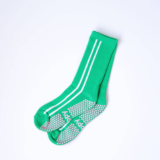 Grippy GRIPPY Sidestripe Crew Grippy Socks: Butter / M/L - Size 8.5 to 10.5 women's AU sizing