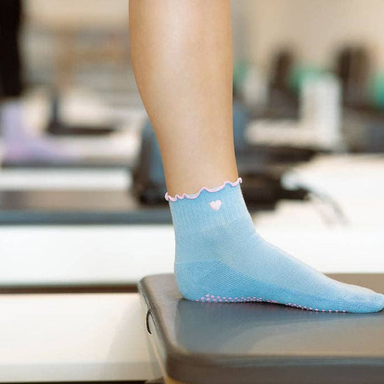 Grippy Grippy - Ankle Frill: Blue + Pink Frill / S/M - Up to size 8 women's AU