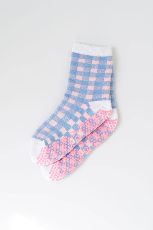 Grippy Grippy - Rainbow Gingham: Blue + Pink / M/L - Size 8.5 to 10.5 women's AU sizing