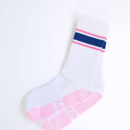 Grippy Grippy - Sports Stripe: Navy + Pink / M/L - Size 8.5 to 10.5 women's AU