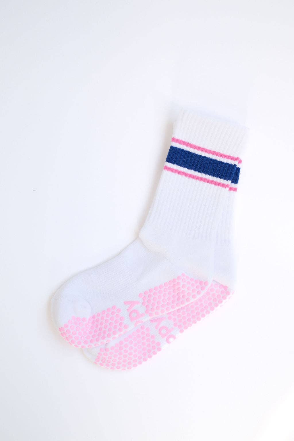 Grippy Grippy - Sports Stripe: Navy + Pink / M/L - Size 8.5 to 10.5 women's AU